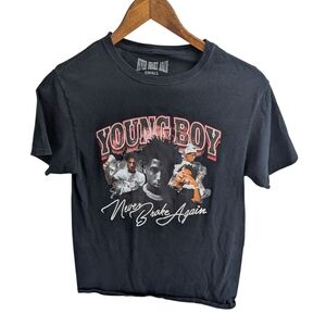 Black Graphic Tee with Youngboy Design